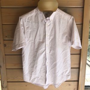 2/$10 Lands End Short sleeve button down white shirt, sz 14